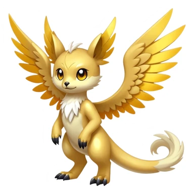 Anthro Sona Cool Edgy Cute Colorful Shy Winged Shiny Fakemon-Fantasy-Creature Full Body sticker