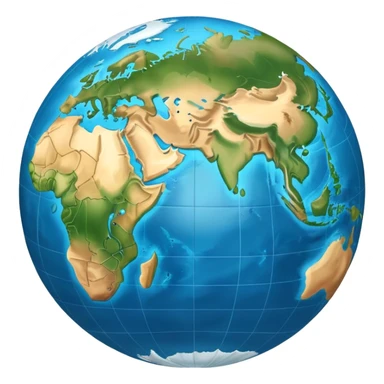 Earth globe showing continents and oceans sticker