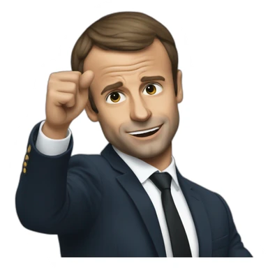 macron who does a dab sticker