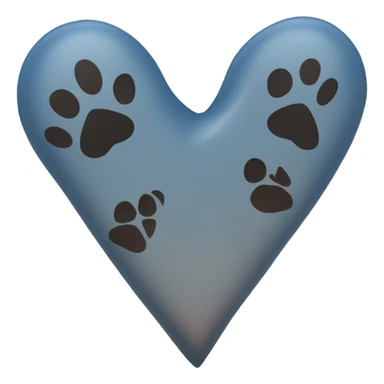 blue heart with paw sticker