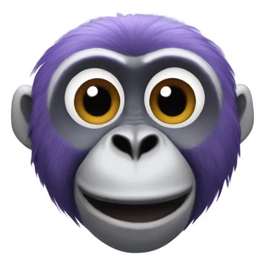 generate a violet gibbon monkey  sticker
