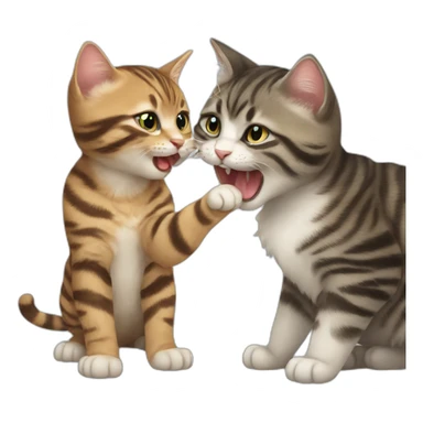 cute cat biting other cute cat sticker