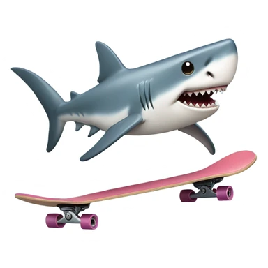 Shark on a skateboard sticker