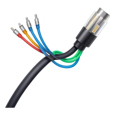 optical fiber cable with glowing light transmission, colorful fiber optic cable sticker