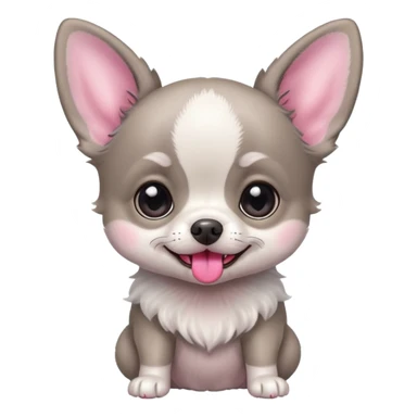 Grey baby Chihu dog sticker