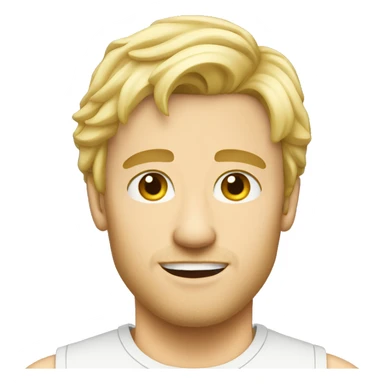 blonde guy short mullet no facial hair sticker