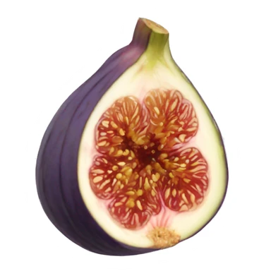 Half of a Fig fruit with a border sticker