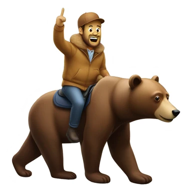 Poutine riding a bear sticker