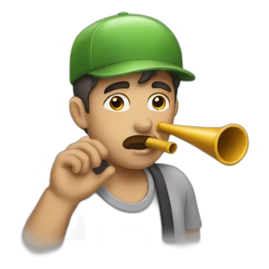 Person blowing whistle emoji  sticker