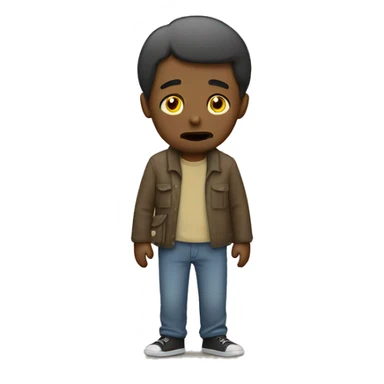 sad poor man with empty pockets sticker