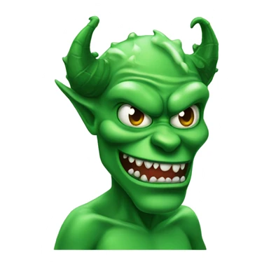 Create a green devil drooling Devil green beauty sticker