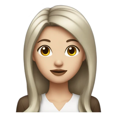 boss girl with brown hair and white skin sticker