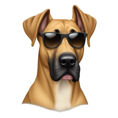 Great Dane mixed with malinois wearing sunglasses  sticker