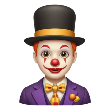 Clown in bowler hat & long tie sticker