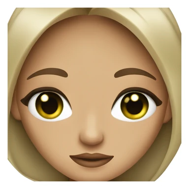 glamorous baddie long brown hair with green eyes beige skin sticker