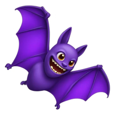 flying purple bat sticker