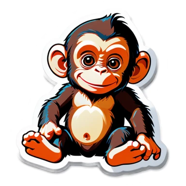 Baby chimp sticker