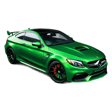 green c63s with chrome wheels  sticker