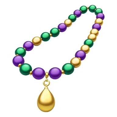 Mardi Gras purple, green and gold beads sticker