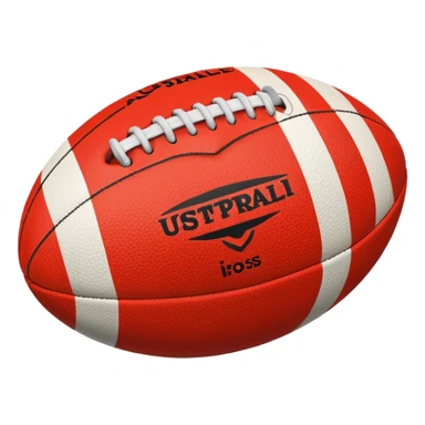 australian rules football ball with equal sized horizontal red, white, black stripes sticker