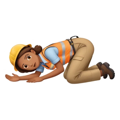 female labour worker fainted on the floor sticker