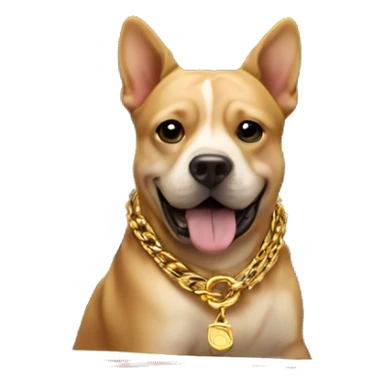Dog with gold chains in sports car sticker