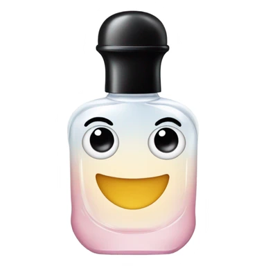 smiling perfume face with black cap sticker