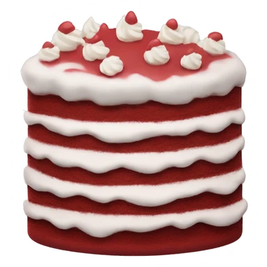 Kawaii red velvet cake  with layers and frosting  and dollops of whipped cream sticker