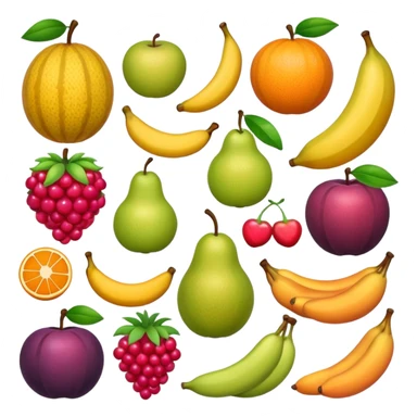 emoji TOK different fruits aligned sticker
