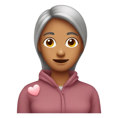 Mom word with cute little heart emoji sticker