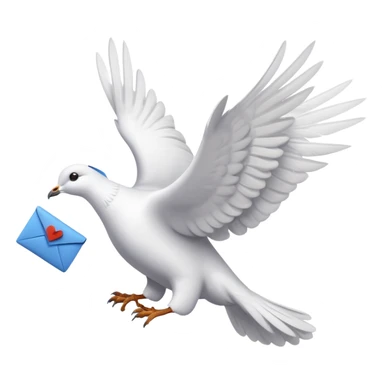 a dove flies with a letter in its paws sticker