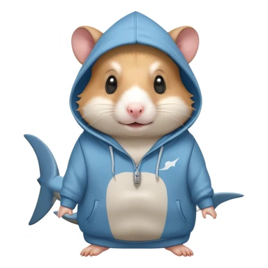 Hamster with shark hoodie sticker