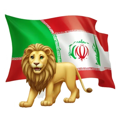 Flag iran lion and sun sticker
