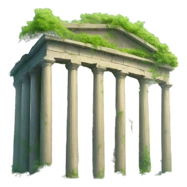 Overgrown Roman temple in the clouds sticker