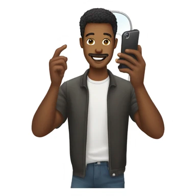 man taking phone selfie mirror sticker