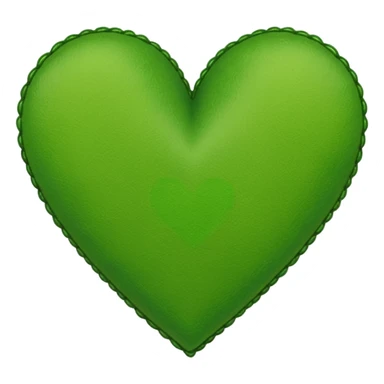 green heart with a stitched border sticker