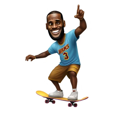 lebron on a skateboard sticker