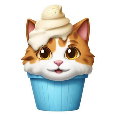Icecream with calico cat sticker