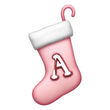 Light pink Christmas stocking with letter A sticker