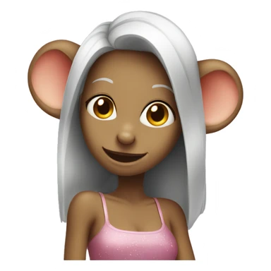 A girl mouse partying sticker