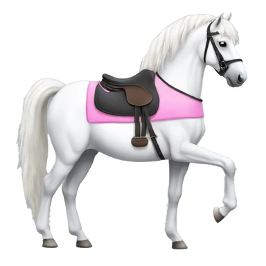 a white horse with pink saddle pad  sticker
