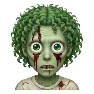 curly haired zombie sticker