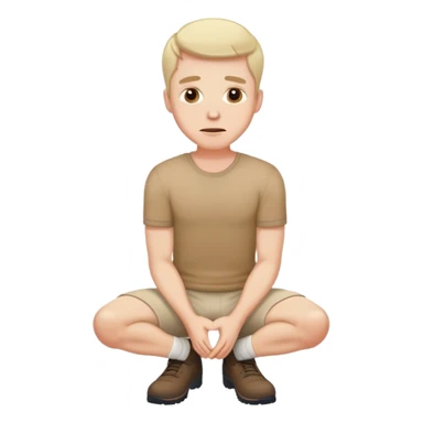white man on knees with face on the ground sticker