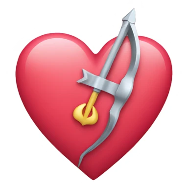 A heart with a cupid arrow through it sticker