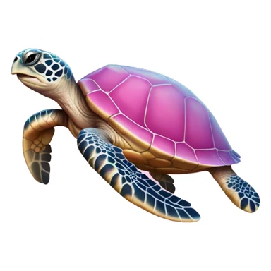 Pink sea turtle sticker
