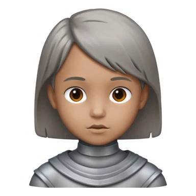 gray metal painted child bust sticker