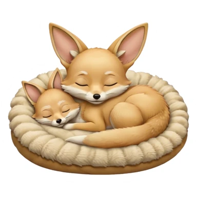 fennec sleeping in bed sticker