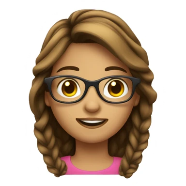 Fille a lunettes cheveux châtain sticker