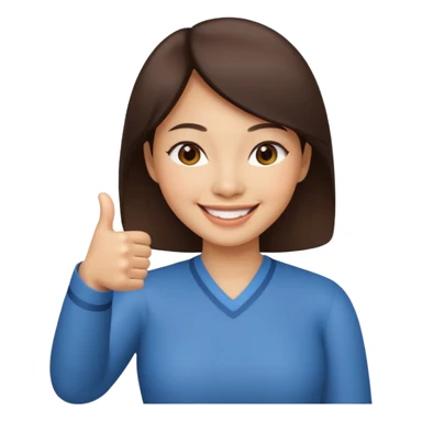 asian woman thumb up sticker