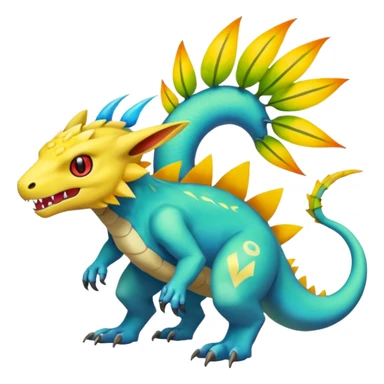 Colorful Exotic Pokémon-Digimon-Monster-Beast-Fakémon-hybrid-creature (full body) sticker